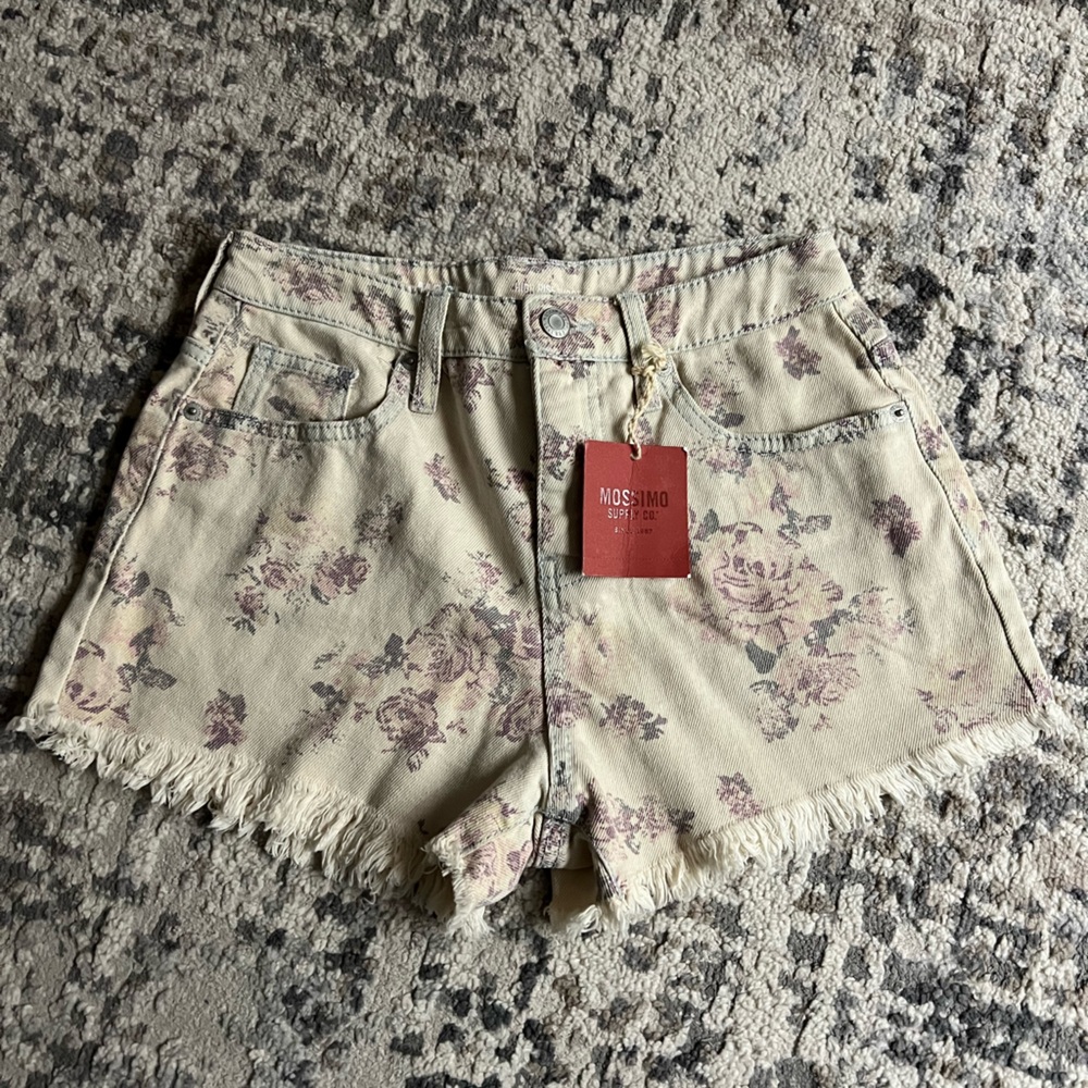 Mossimo Supply Co.‎ Women's Floral Cream Jean Shorts